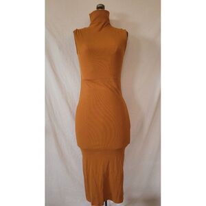 House Of Harlow 1960 Midi Maxi Orange Turtleneck Dress Size Medium Fall‎ Winter